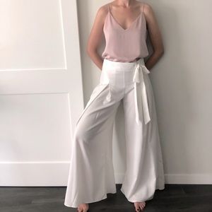 Wide leg dress pants - white